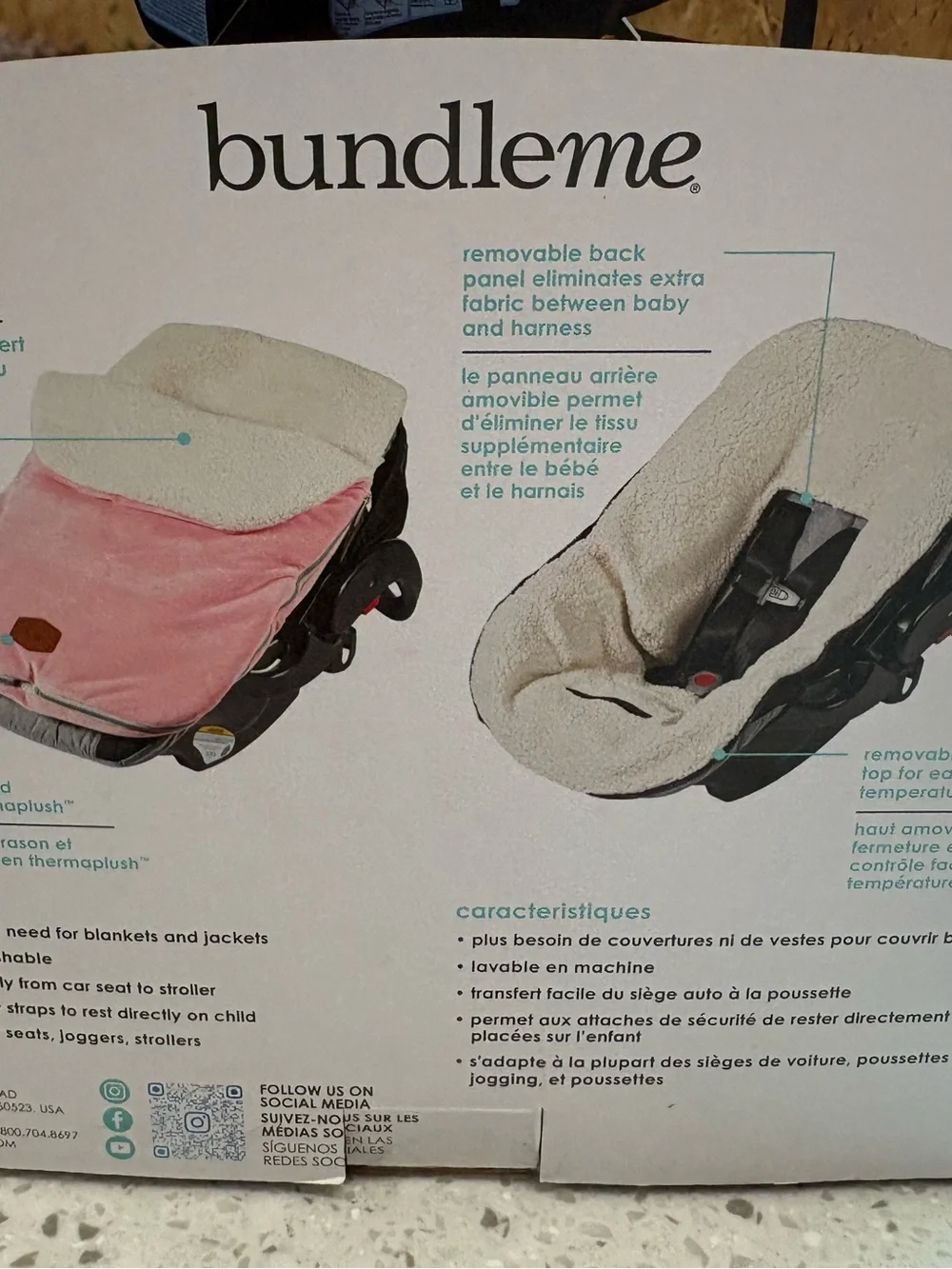 NIB Bundle Me by JJ Cole- Cozy Infant Car Seat Footmuff - Pink
